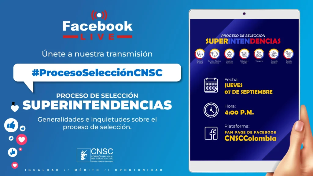 Facebook live concurso superintendencias transmisión en vivo