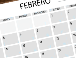 Un calendario de actividades