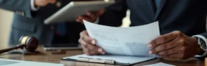Una persona tomando un papel